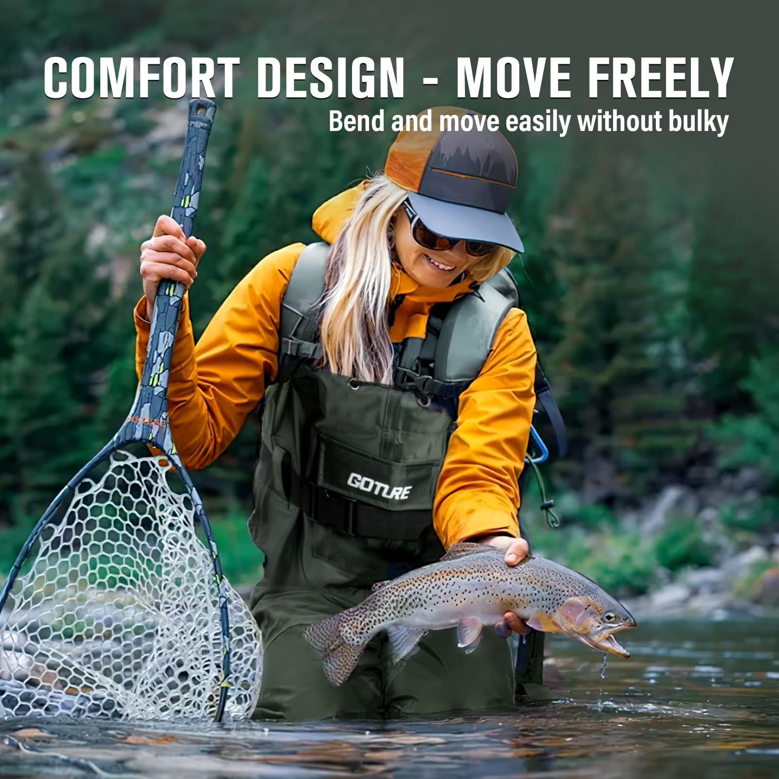 Fishing Waders - Goture Lightweight Chest Wader Bootfoot Adjustable