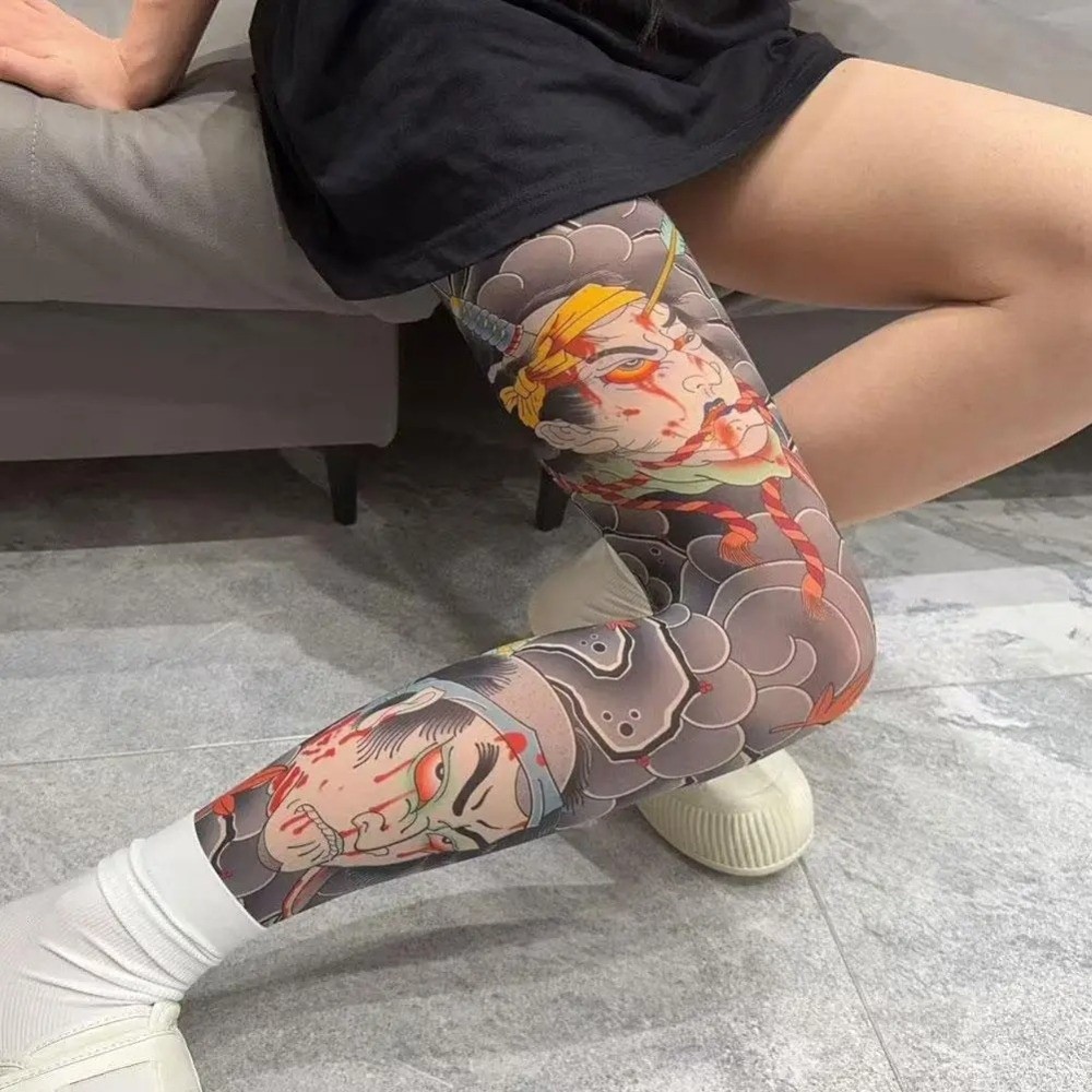 Full Leg Fake Tattoo Socks Sun - Fishing Socks recension och pris