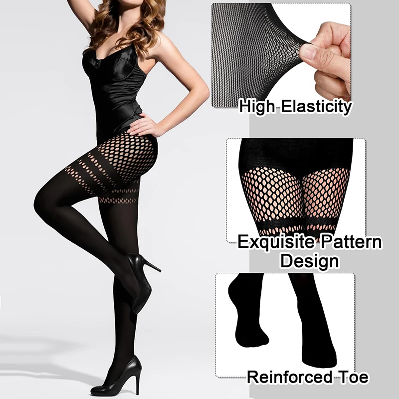 Black Hollow-Out Pantyhose Sus - Fishing Socks recension och pris