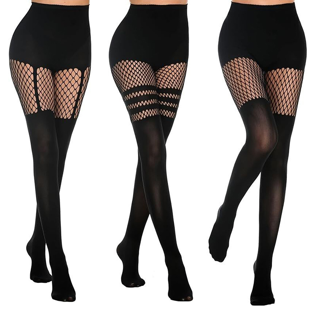 Black Hollow-Out Pantyhose Sus - Fishing Socks recension och pris